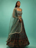 Green Silk Sequin Embroidered Lehenga Set Choli With Dupatta